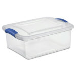 (4 pack) , 15 Quart Clear Storage Bin, Latch Box Storage Container, with Clear Lid, Blue - Image 2