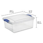 (4 pack) , 15 Quart Clear Storage Bin, Latch Box Storage Container, with Clear Lid, Blue - Image 5