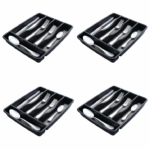 4 Pack Silverware Organizer, Small, Black
