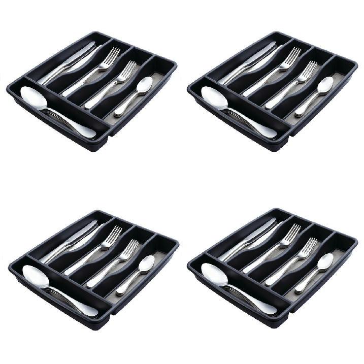 d0102x3vxng.png 4 Pack Silverware Organizer, Small, Black - Image 1
