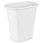 (2 pack) 10 Gallon Rectangular Wastebasket, Large Open Plastic Trash Can for Kitchen, White - Image 2