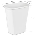 (2 pack) 10 Gallon Rectangular Wastebasket, Large Open Plastic Trash Can for Kitchen, White - Image 3