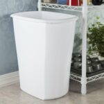 (2 pack) 10 Gallon Rectangular Wastebasket, Large Open Plastic Trash Can for Kitchen, White - Image 4
