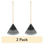 (2 pack)24-inch Wood and Poly Leaf Rake