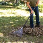 Garden Rake, Metal Tine Leaf Rake with Fiberglass Handle, 62", Black - Image 2