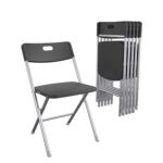 Resin Seat & Back Folding Chair, Black - Image 2