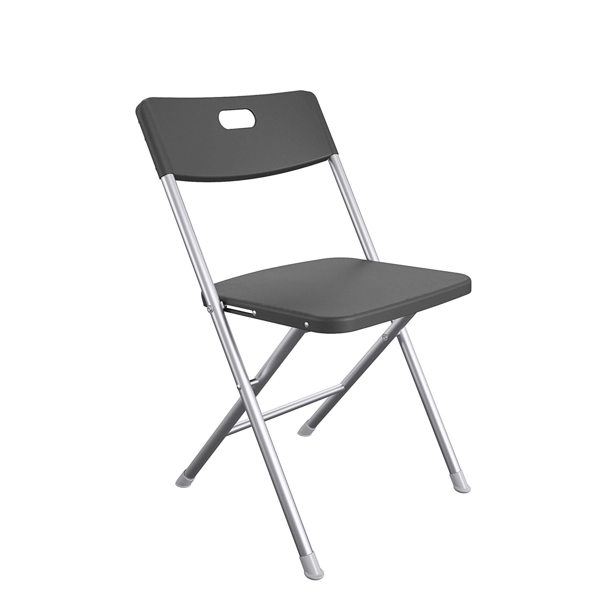 d0102x3w7gu.jpg Resin Seat & Back Folding Chair, Black - Image 1