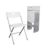 Resin Seat & Back Folding Chair, White - Image 3