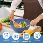 Mixing Bowls with Airtight Lids Set of 6, Plastic Nesting Bowls Prep Bowls for Mixing, Serving, Kitchen Preparing, Storage, Microwave & Freezer Safe - Image 3