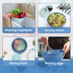 Mixing Bowls with Airtight Lids Set of 6, Plastic Nesting Bowls Prep Bowls for Mixing, Serving, Kitchen Preparing, Storage, Microwave & Freezer Safe - Image 4