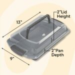 Premium Steel Non-Stick Oblong Cake Pan with Lid 13 x 9-inch Rectangular Baking Pan, Packaging May Vary - Image 2