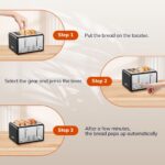 4 Slice Toaster Stainless Steel Retro Toasters, Bagel, Defrost, Reheat, Cancel Function 6 Shade Settings Removable Crumb Tray Auto Pop-Up, Kitchen Appliances, Apartment Essentials - Image 2