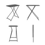 26" Adjustable Height Personal Folding Table, Black - Image 2
