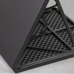 4 Foot Fold-in-Half Adjustable Folding Table, Rich Black - Image 3