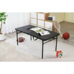 4 Foot Fold-in-Half Adjustable Folding Table, Rich Black - Image 4