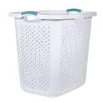 Durable Plastic Laundry Hamper – White, 2.5 Bushel Capacity