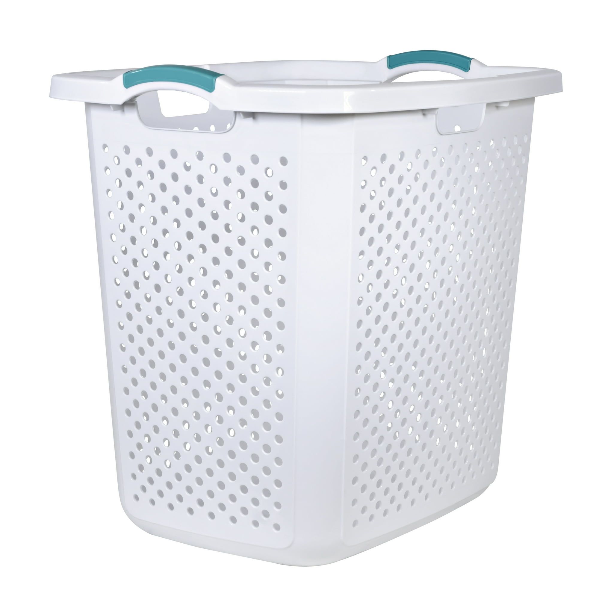 d0102x3y0xa.jpg Durable Plastic Laundry Hamper – White, 2.5 Bushel Capacity - Image 1