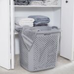 2.5 Bushel Extra Large Plastic Laundry Hamper, Soft Silver, Adult / Tween - Image 2