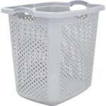 2.5 Bushel Extra Large Plastic Laundry Hamper, Soft Silver, Adult / Tween