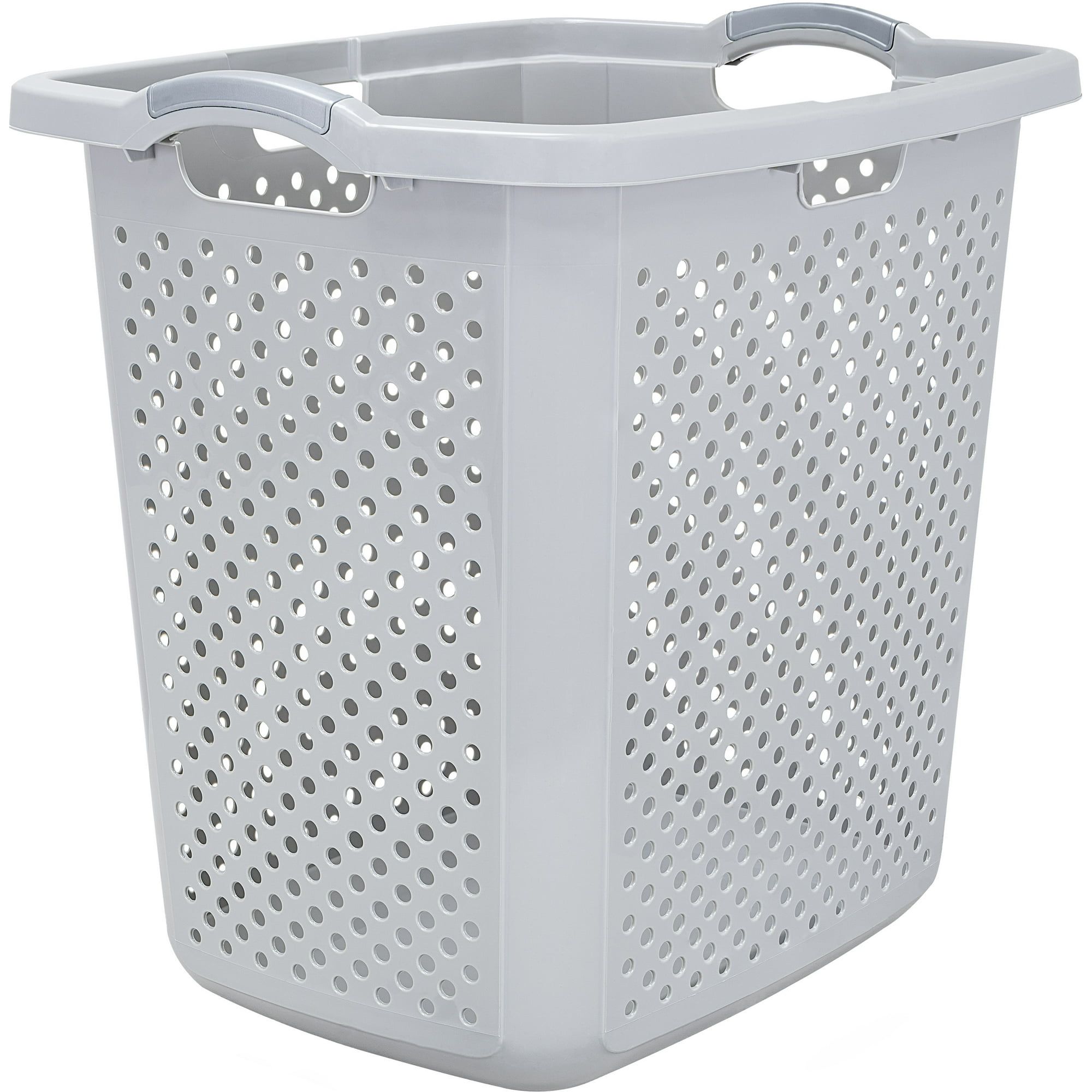d0102x3y0xw.jpg 2.5 Bushel Extra Large Plastic Laundry Hamper, Soft Silver, Adult / Tween - Image 1