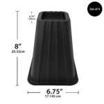 Home Management Tall Bed Risers, Black, 4-Pack, Assembled Size 6.75 in x 6.75 in x 8 in