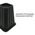 Home Management Tall Bed Risers, Black, 4-Pack, Assembled Size 6.75 in x 6.75 in x 8 in - Image 3