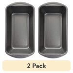 (2 pack) Nonstick 9" x 5" x 2.7" Large Bread and Loaf Pan, Meatloaf, Gray