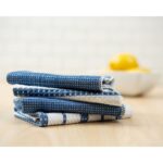 (3 pack) Cotton Waffle Dishcloth, Blue & White Striped, 4 Piece, 12 in x 12 in - Image 2