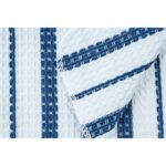 (3 pack) Cotton Waffle Dishcloth, Blue & White Striped, 4 Piece, 12 in x 12 in - Image 3