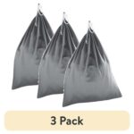(3 pack) Polyester and Cotton Laundry Bag 28in W*36in L, Gray