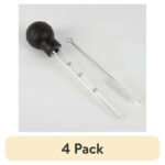 (4 pack) Plastic 10.8" Meat Baster with Cleaning Brush Features Dual Measurement Marks 1 ounce Volume