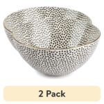 (2 pack) Large Stoneware Bowl, Dot Collection