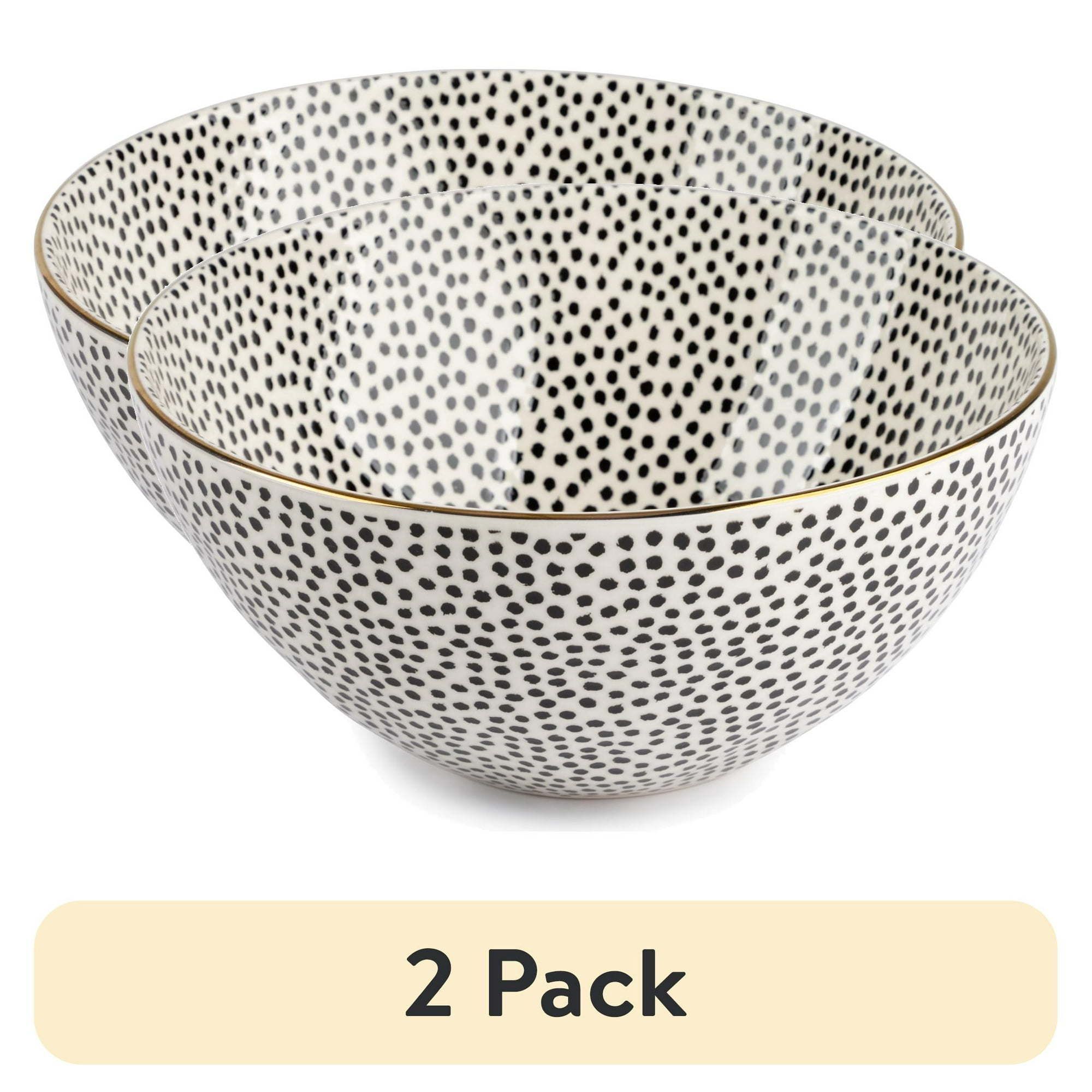 d0102x3yjmv.jpg (2 pack) Large Stoneware Bowl, Dot Collection - Image 1
