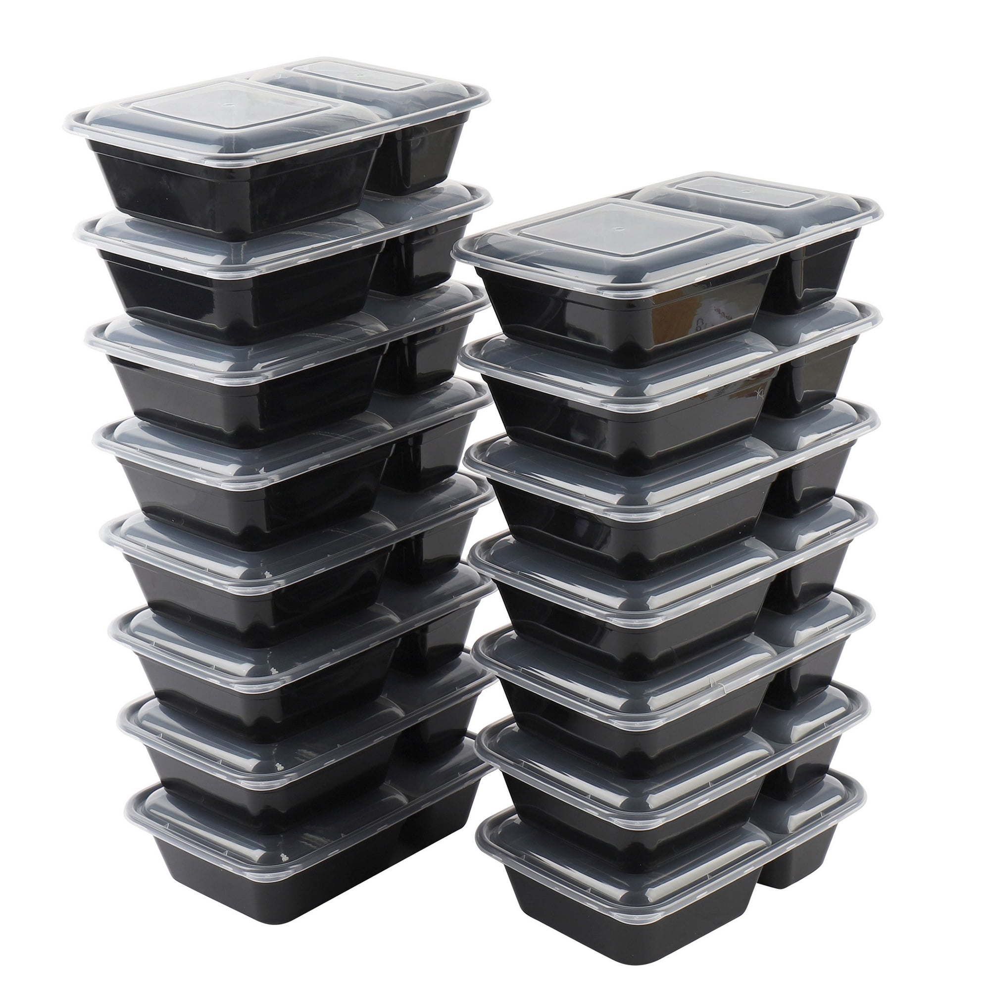d0102x3yjwg.jpg 60 Piece Meal Prep Food Storage Containers, 15Pack 1L plus 15Pack 900ml - Image 1