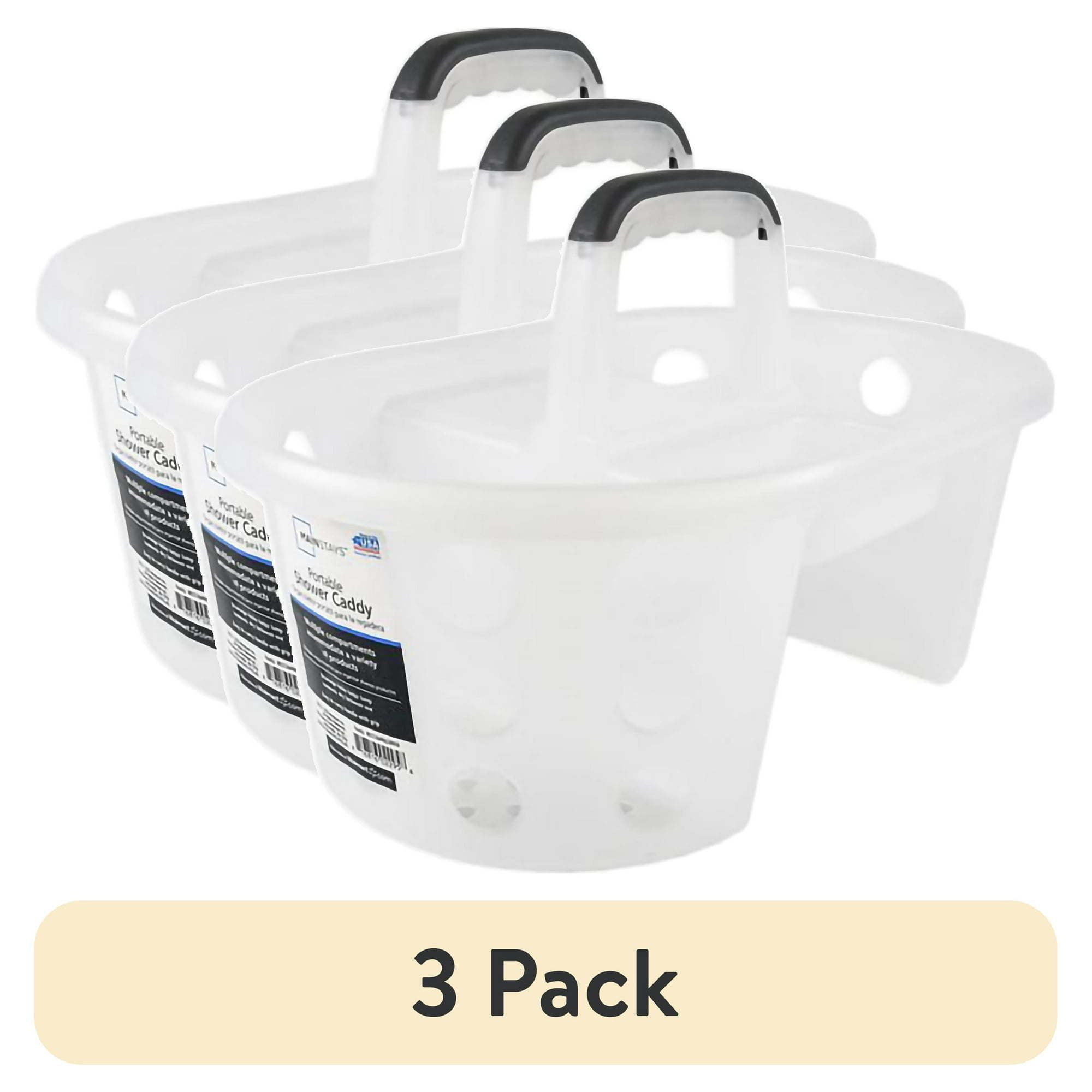 d0102x3yvhg.jpg (3 pack) Portable Shower Caddy Frosty Plastic - Image 1