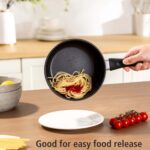 2 qt Non-Stick Aluminum Saucepan, Black - Image 6