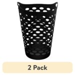 (2 pack) Flex Carrying Handles Laundry Hamper, Black