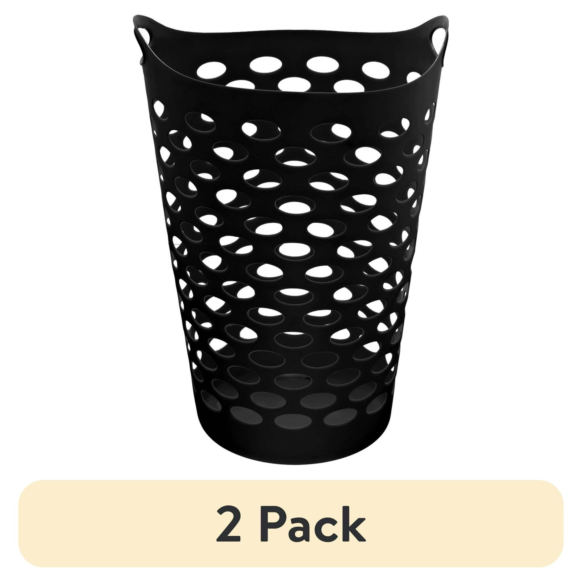 d0102x3yvp7.jpg (2 pack) Flex Carrying Handles Laundry Hamper, Black - Image 1