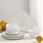 Glazed White Stoneware Dinnerware Set, 12-Pieces - Image 2