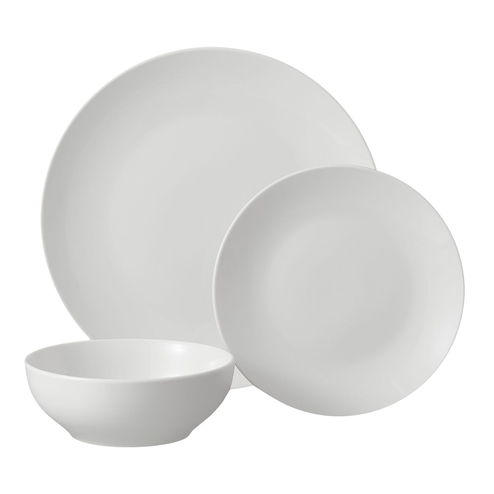 d0102x3yx87.jpg Glazed White Stoneware Dinnerware Set, 12-Pieces - Image 1