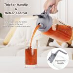 64 oz Large Mason Jar Pitcher with Lid and Spout, Pitcher with Lid for Cold Brew Coffee, Ice Beverage, Sun Tea, Gray - Image 3