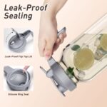 64 oz Large Mason Jar Pitcher with Lid and Spout, Pitcher with Lid for Cold Brew Coffee, Ice Beverage, Sun Tea, Gray - Image 4