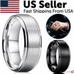 Tungsten Carbide Wedding Band Ring Brushed Silver Mens Jewelry Size 5-17 + Half