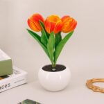 LED Tulip Table Lamp with Vase | USB-Powered Floral Ambient Night Light for Bedroom & Desk Decor - Image 4