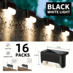 16-Pack Solar Deck Lights (Warm White) | Waterproof LED Outdoor Step & Fence Lighting for Yard & Patio - Image 31