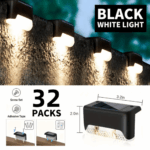 16-Pack Solar Deck Lights (Warm White) | Waterproof LED Outdoor Step & Fence Lighting for Yard & Patio - Image 11
