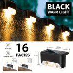 16-Pack Solar Deck Lights (Warm White) | Waterproof LED Outdoor Step & Fence Lighting for Yard & Patio - Image 22