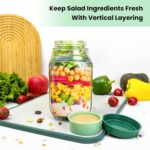 BPA-Free Salad-to-Go Container with Side Opening | Leak-Proof Layered Meal Prep Jar with Dressing Cup - Image 12