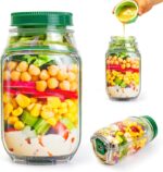 BPA-Free Salad-to-Go Container with Side Opening | Leak-Proof Layered Meal Prep Jar with Dressing Cup - Image 11