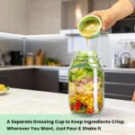 BPA-Free Salad-to-Go Container with Side Opening | Leak-Proof Layered Meal Prep Jar with Dressing Cup - Image 16